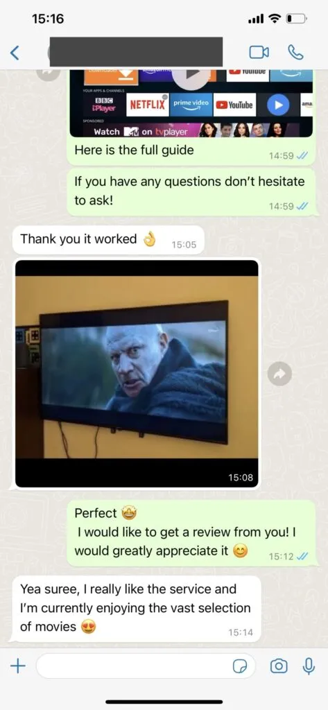 IPTV Extreme WhatsApp Review 1